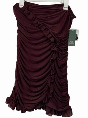wild fable Strapless Ruching Dress in Deep Burgundy